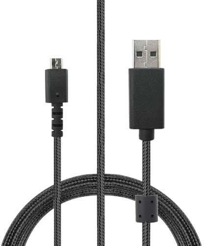 NoirVogel USB Charging Cable (6 feet), Braided Nylon, Replacement for Logitech G502 Lightspeed Wireless Gaming Mouse / G915 RGB TKL Wireless Keyboard, USB to Micro