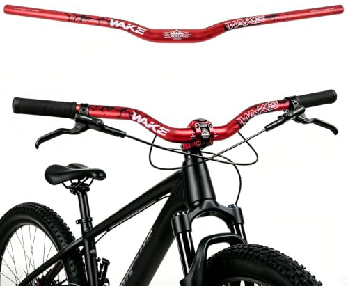 WAKE Fahrrad Lenker 31,8 × 720/780 mm Extra Langer Breiter 30/55 mm Höhe Riser Bar Aluminiumlegierung für Radfahren MTB Mountainbike Rennräder (780, 30 mm - Rot)