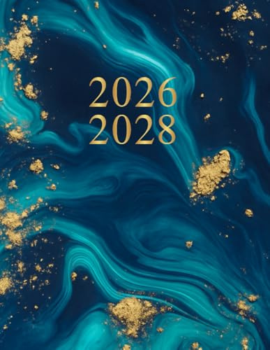 3 Jahres Kalender 2026-2028: Praktischer Monatsplaner mit einem Monat auf zwei Seiten – Organizer von Januar bis Dezember.