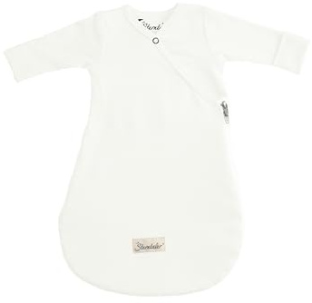 Sterntaler Innenschlafsack Ente Edda – kuscheliger Jersey-Schlafsack mit 2-Wege-Reißverschluss, Druckknöpfen, Stulpen & Kabelöffnung, weiß, 62 cm
