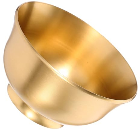 Meditationsschale aus Messing Event Gold 8,5x8,5x4,5cm Weihnachten | Heiliges Wasser und Blütenblätter, Polierte Oberfläche, Klassische Form, Wohnzimmer oder Hausaltar