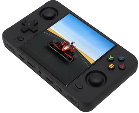 Generic Console de Jeu Portable, 16G + 64G 4in 4in Courbe Portable Design Open Source Safe Protège avec Rocker pour des émulateurs 3D Traditionnels de 64 Bits pour Les émulateurs 3D (Black)
