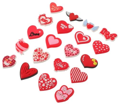 WEKAMOS 100 Stück Teiliges Valentinstag Herz Charms Bunte Biegsame Pvc-deko für DIY Handyhüllen Schuhe Taschen Stifte Vielseitige für Kreative Persönliche Gestaltung