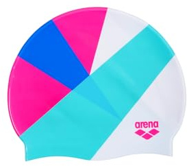 Arena Print 2 Unisex-Silikon-Badekappe für Erwachsene, Frauen und Männer, intensives Training, komfortabel, rutschfest, Lange Haare, Badekappe, Platzierungen