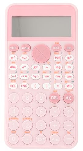 Anneome Calculatrice Scientifique Rose pour Étudiants Grand Écran Fonctions pour Collège Lycée Bureau Examens et Concours