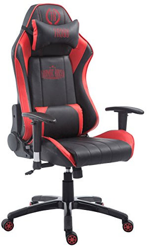 CLP Racing Gaming Bürostuhl Shift XL Mit Kunstlederbezug l Gamingstuhl Mit Leichtlaufrollen l Höhenverstellbarer Drehstuhl Farbe schwarz/rot ohne Fußablage