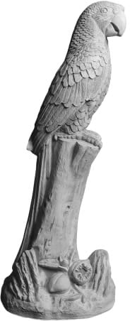 gartendekoparadies.de Statue Papageien Skulptur Steinfigur aus Steinguss, H. 87 cm, 43 kg, Grau, Frostsicher für Außenbereich