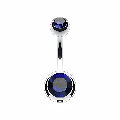 Piercingfaktor Bauchnabel Piercing Chirurgenstahl Kristall Zwei Kugeln