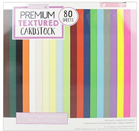 Trimcraft 12 x 12 Premium Textured Cardstock, Paper, Multicolored, 31 x 31 x 3 cm