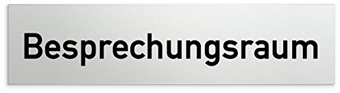 Türschilder24 Aluminium Türschild Besprechungsraum 160 x 40 x 1,5mm (Oberfläche veredelt) • Selbstklebend