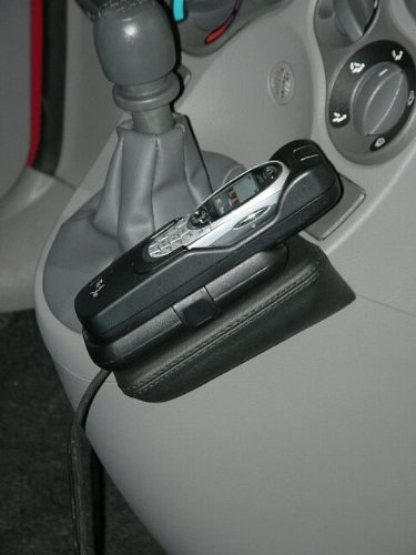 KUDA Handyhalterung passend für FIAT Panda ab 09/2003 bis 2011 (169) - Telefonkonsole für Smartphones, Handy, Navi und mehr - Kunstlederkonsole, Schwarz, 078205