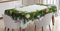 ABAKUHAUS Weihnachten Tischdecke, Winter-Platz Kranz, Inn und Outdoor Bereich geeignet Waschbar Druck Klare Farben Kein Verblassen, 140 x 170 cm, Weiß Grün