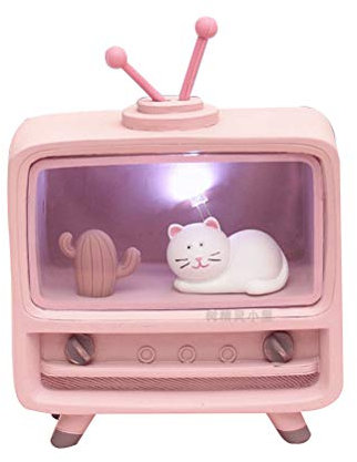 Nette Katze Mädchen Zimmer Lampe Dekoration Kleine Schreibtischlampe Schlafzimmer Nachtlicht für Kinder Baby Mädchen (Sitzposition Herz Lampe)