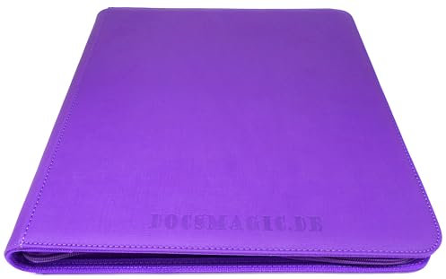 docsmagic.de Premium Pro-Player 12-Pocket Playset Zip-Album Purple - 480 Card Binder - MTG - PKM - YGO - Reissverschluss Lila