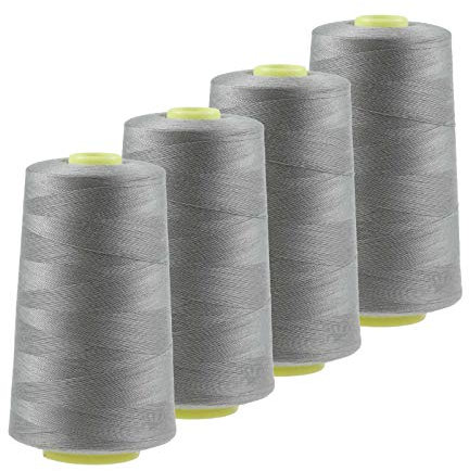 4 x 4572m Qualitäts Overlock-Garn Overlock-Nähgarn Oeko-Tex Farbe 701-740, Farbe:A727 grau