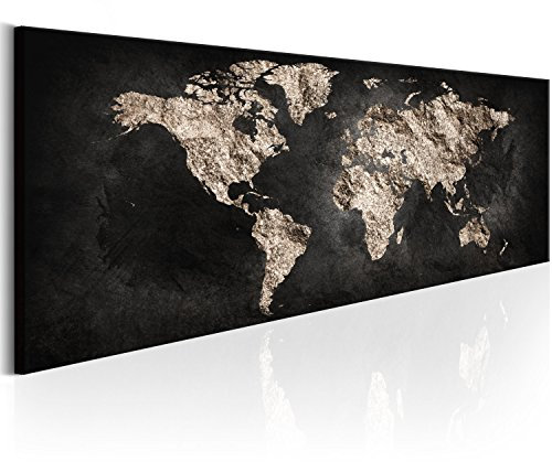 murando - Wandbilder XXL Weltkarte 100x40cm 5 tlg - Wand Deko Leinwand Bilder Groß Wanddeko Wohnzimmer Schlafzimmer Kunstdrucke - Welt Karte k-A-0296-b-m