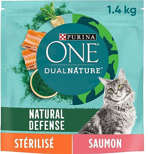 Purina One Dua Nature Katzenfutter mit Spirulina, Lachs, 1,4 kg