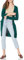 Amazon Essentials Cardigan Leggero A Maniche Lunghe con Apertura Frontale, Lunghezza più Lunga (Disponibile in Taglie Forti) Donna, Verde Scuro, L