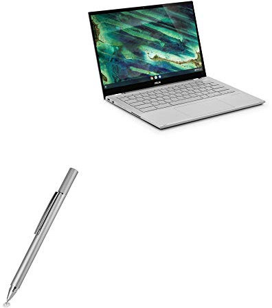 BoxWave Stylus Pen for ASUS Chromebook Flip C436 (Stylus Pen by BoxWave) - FineTouch Capacitive Stylus, Super Precise Stylus Pen for ASUS Chromebook Flip C436 - Metallic Silver