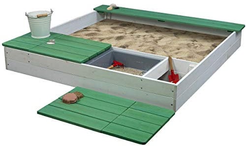 Meppi Bac à sable Laboe blanc/vert