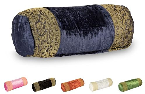 Aga's Own Nackenrolle – Memory Foam Kissen – Ergonomisch gestaltet für Kopf, Nacken, Rücken – Hypoallergenes Kissen – Gefüllt mit Baumwolle – Unterstützung zum Schlafen (Dunkel Blau)