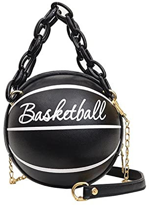 Sac à main rond en forme de ballon de basket pour femme, sac à main en cuir synthétique
