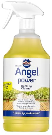 Nilco Angel Power Nettoyant pour terrasses 1L - Traitement antibactérien à action rapide pour les surfaces imperméabilisées, nettoyage supérieur