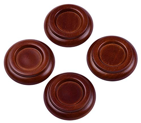 Hardwood Piano Caster Cups Floor Protector Solid Caster For Upright Piano Non-Slip & Anti-Noise Foot Pad, (Brown) - Set of 4