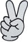Finally Home Weiße Cartoon Hand Peace Zeichen Patch zum Aufbügeln | Comic Patches, Retro Bügelbild, Hippie Aufbügler, Frieden Aufnäher