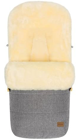 Fillikid Winterfußsack Bernia Lammfell Exklusiv Kinderwagen, Buggy | Winterfußsack wind- & wasserabweisend | Warmer Kinder Fußsack echtes Lammfell herausnehmbar | Baby Fußsack ab 0 Monate