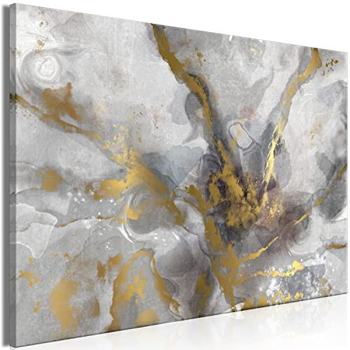 B&D XXL - Wandbilder XXL Abstrakt 120x80 cm Leinwandbild 1 tlg Kunstdruck modern Wandbilder XXL Wanddekoration Design Wand Bild - Aquarell Pastel grau a-A-0900-b-a