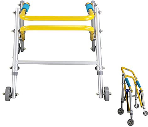 Daily necessities LTD Leichter Posterior Walker, Gangtrainer, Klappbarer Kinder Walker Vierrad Standtrainings Walker Behinderung Fraktur Rehabilitation Übungs Trainingswagen