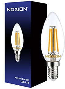 Noxion Lucent LED E14 Kerze Fadenlampe Klar 4.5W 470lm - 827 Extra Warmweiß | Dimmbar - Ersatz für 40W