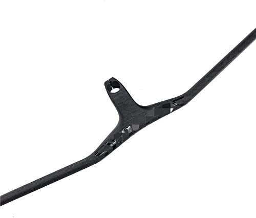 BIKECO MTB-Lenker und Vorbau - 17-Grad-Carbon-integrierter Lenker 3K Matt Mountainbike 660-780 * 80/90/100/110 mm Flacher MTB-Fahrradlenker mit Vorbauerhöhung (700-80mm)