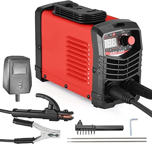 Kotsy Saldatrice Inverter ARC MMA -300 Amp IGBT Saldatrice Inverter Digital Display LCD 220 V Welder con supporto per elettrodi, clip di terra, mas-chera, spazzole, barre di saldatura e guanti
