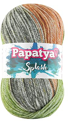 Rainbow Multicoloured Aran Weight Yarn 100g Ball Papatya Splash Shade 05