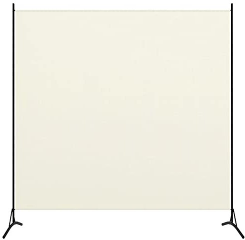 WIFESE Paravent 1 Panneau Blanc crème 175x180 cm Tissu Séparation de Pièce Elégante Cloison de Séparation de Salon Ecran d'intimité Décoration Intérieur Pare-Vue Bureau Séparation de Chambre