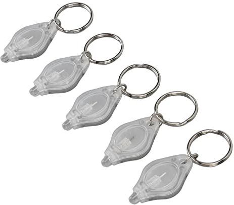 5 STÜCKE Mini LED Schlüsselanhänger Taschenlampe Tragbare Schlüsselring Taschenlampe Finger Lampe Ultra Hell für Schmuck Erkennung Partys Jubeln Neuheit Spielzeug (Weißes