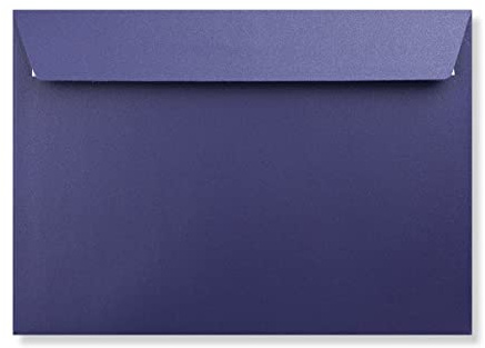 C5 (162x229mm) Coloured Envelopes Perfect for A5 Christmas Cards, Greeting Cards, Wedding Invitations, Crafts and Many More - Pack of 100 envelopes (Pearl Navy Blue Peel & Seal)