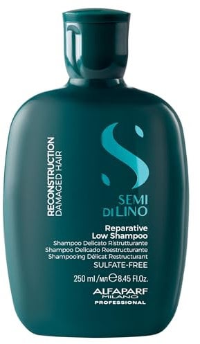 Alfaparf Milano Semi Di Lino Reconstruction Reparatives Shampoo für geschädigtes Haar, farbecht, feuchtigkeitsspendendes Shampoo für trockenes Haar, stellt Ballaststoffe und Elastizität wieder her,