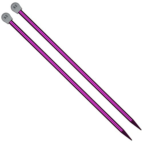 Coopay Stricknadeln aus Aluminium, 9,0 mm Gerade Stricknadeln 35cm Lange Stricknadeln für Anfänger, Professionelle Stricker, Metall Stricknadel für Pullover, Decken, Große Projekte, Stricknadeln 9mm