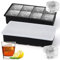 Sinnsally Eiswürfelform Silikon,XXL Eiswürfelform Eiswürfelformen & Eiswürfelschalen mit Deckel,Eiskugelform Gefrierform,Eiswürfelbehälter Eiswürfel Form(2er-Pack 8 Eiswürfelform mit Deckel)