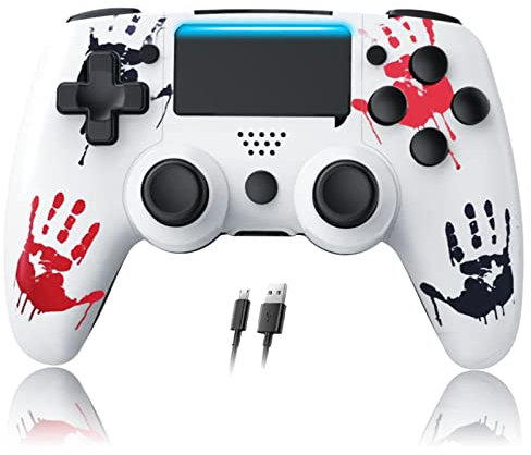 Stycizom Controller Kompatibel mit PS-4,Wireless Joystick Controller Kompatibel mit PS-4/Pro/Slim/PC,Integrierte 600 mAh Batterie mit Doppelt Vibrationssensor/6 Achse