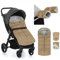 Petite&Mars Schlafsack für Kinderwagen JIBOT * Fußsack * Winterschlafsack für Kinderwagen, Buggy und Autositz * Warrm * Wasserdicht * Winddicht (Sweet Toffee set)