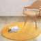 Reyox Flauschiger Kurzflor Uni Teppich Rund, Anti-Rutsch Waschbar Bodenmatte für Wohnzimmer Schlafzimmer Esszimmer Kinderzimmer Gelb 80 cm