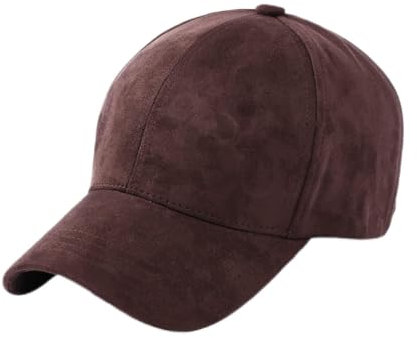ENMESI Basecap Herren Four Seasons Faux Wildleder Blank Curved Sun Hut für Mann Frau Erwachsene Plain Baseball Cap, Braun, 55-60cm