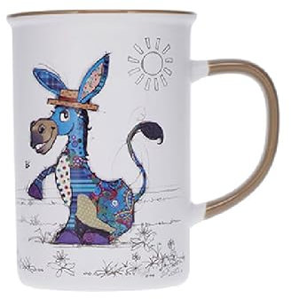 Kiub Grand mug avec des animaux - motif Ane assis tranquillement au soleil - matière porcelaine fine - contenance 360ML