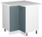 Vicco Eckunterschrank R-Line, Küchen Eckschrank, Blau-Grau/Weiß, 75.6 cm, AP Marmor
