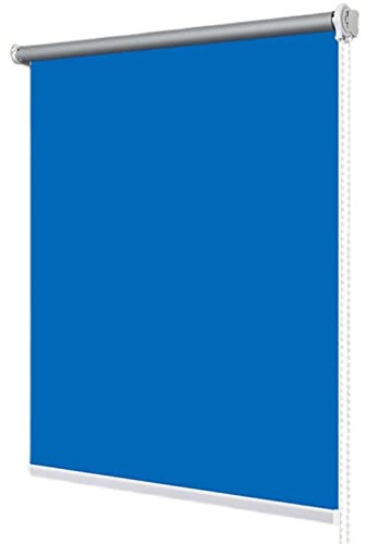 Verdunkelungsrollos mit Beschichtung, wärmeisolierte Rollos und Jalousien für Fenster, UV-Schutz, wasserfeste Verdunkelungsrollos aus Stoff für Zuhause/Büro/Tür, blau, individuell (B110 x H1