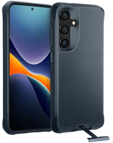 Oakshield Custodia Compatibile con Samsung S24 Plus Cover - Protezione Smartphone per Galaxy S24 Plus - Case con Supporto da Tavolo e Ricarica Wireless - Grigio Blu